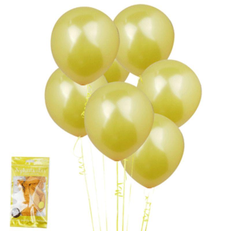 6 Pack Metallic Gold Balloons