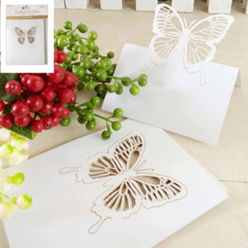 12 Pack Delicate Die Cut Butterfly Piece Cards