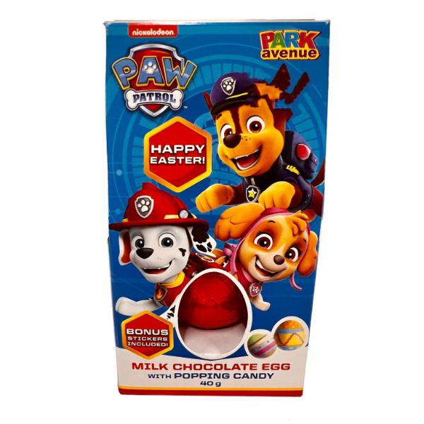 Paw Patrol Milk Chocolate Egg With Popping Candy - 45g