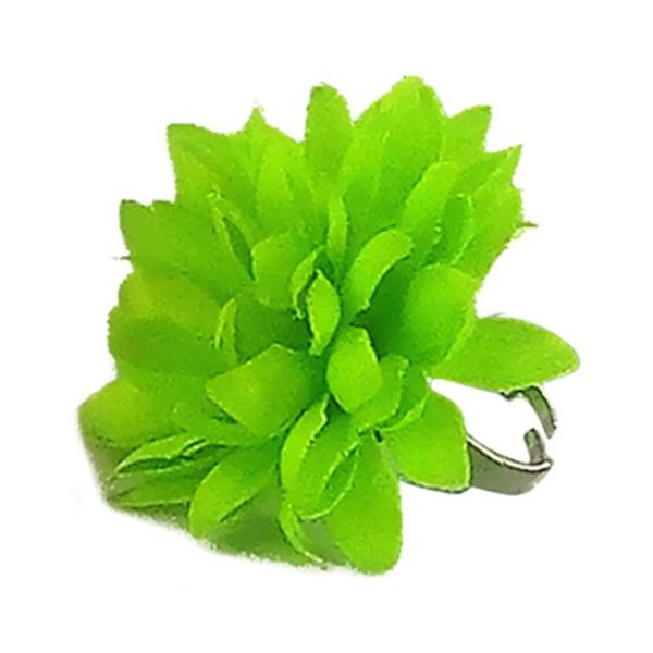 Green Neon Flower Ring