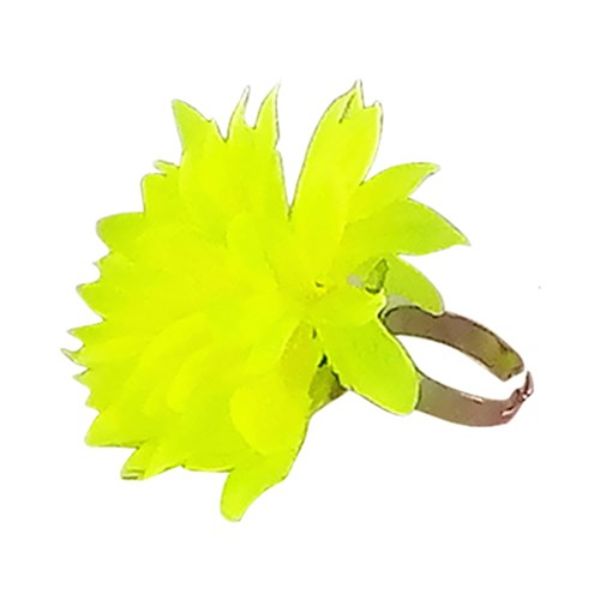 Yellow Neon Flower Ring