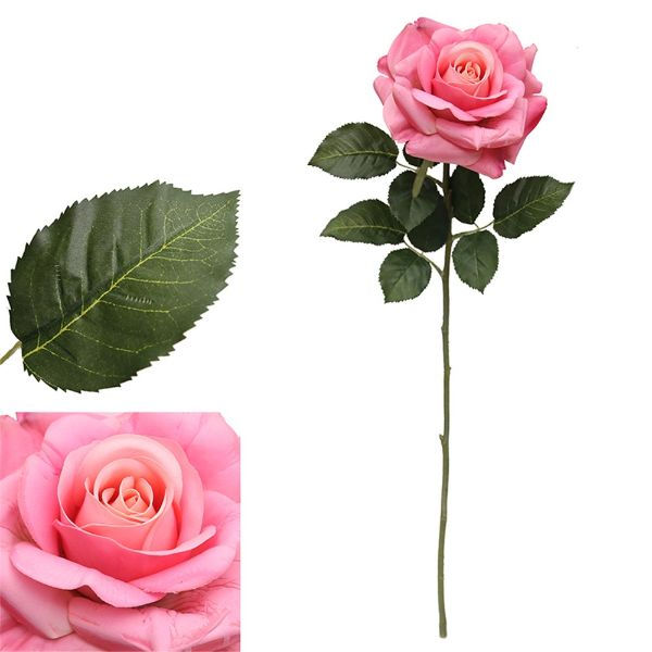 Pink Real Touch Rose - 60cm
