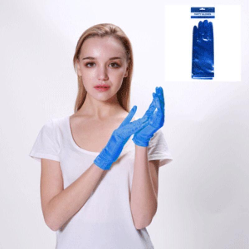 Blue Short Fishnet Gloves 1