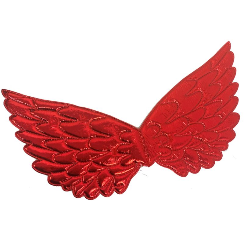 Padded Mini Metallic Red Angel Costume Wings - 45cm