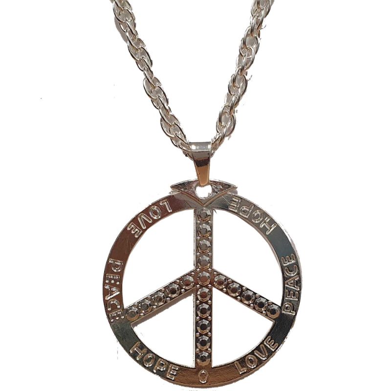 Peace Heavy Metal Silver Necklace