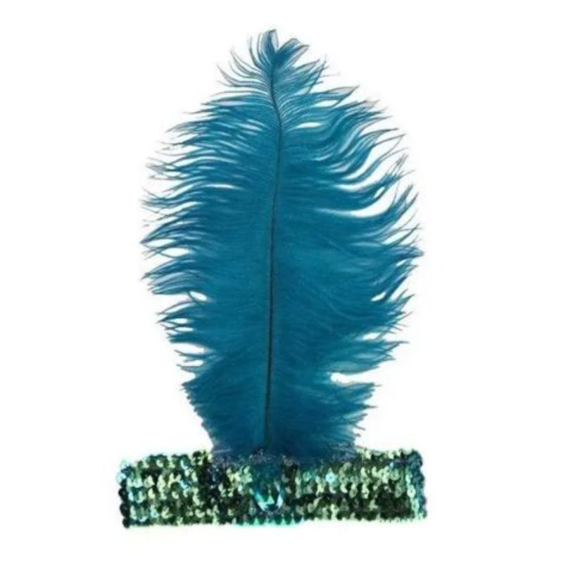 Light Blue Flapper Sequin Headband