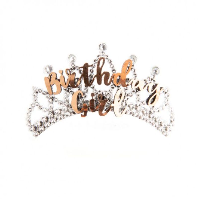 Alandra Birthday Girl Rose Gold and Silver Tiara - 12cm