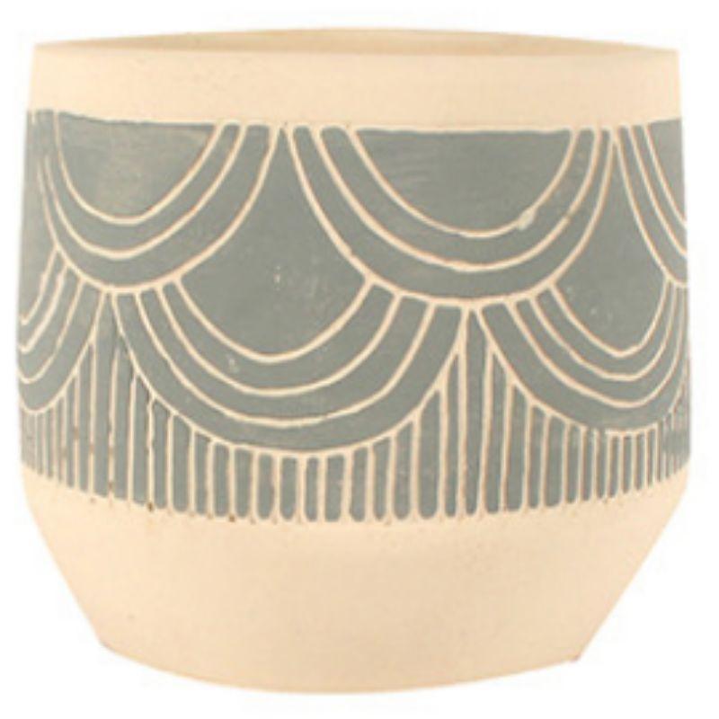 Ridley Blue Cement Planter Pot - 14cm x 14cm x 11cm