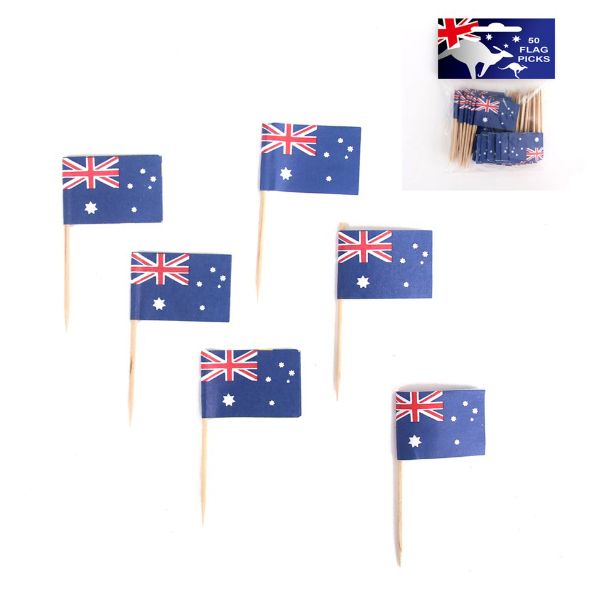 50 Pack Aussie Flag Picks