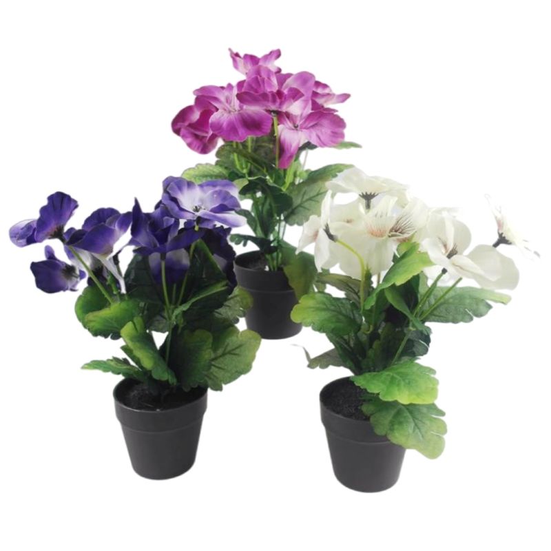 Decorative Flowers in Pot - 21cm