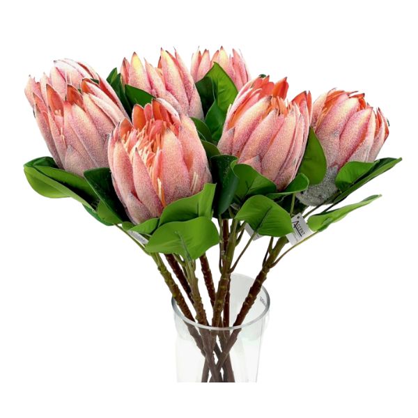 Pink Artificial Single Protea - 72cm