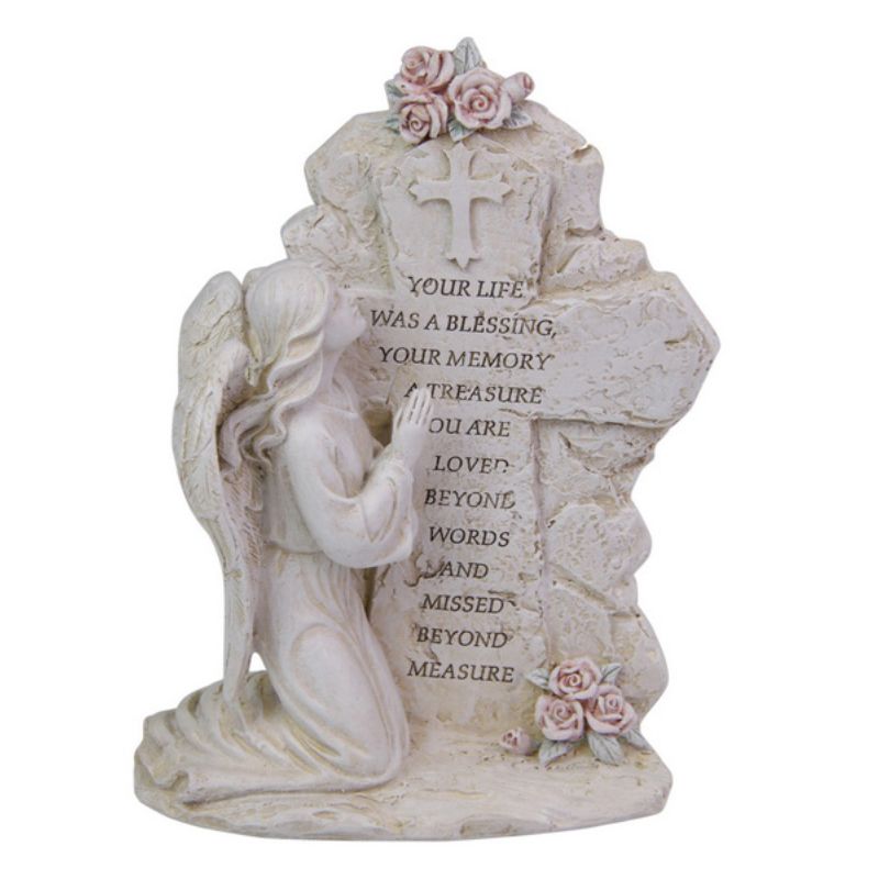 Kneeling Angel Inspirational Plaque - 20cm