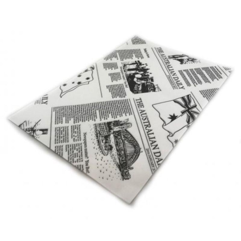 200 Pack Greaseproof Paper Newsprint 28gsm 1/4Cut - 200mm x 300mm