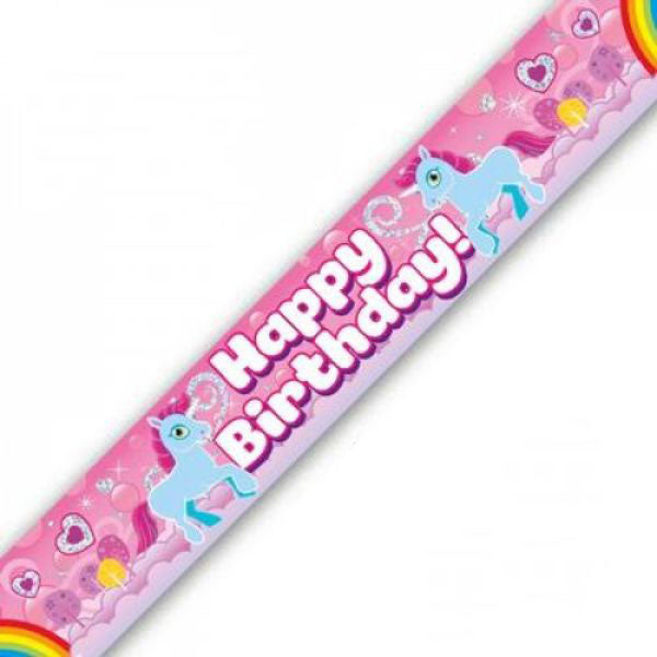 Happy Birthday Unicorn Rainbow Banner - 2.7m