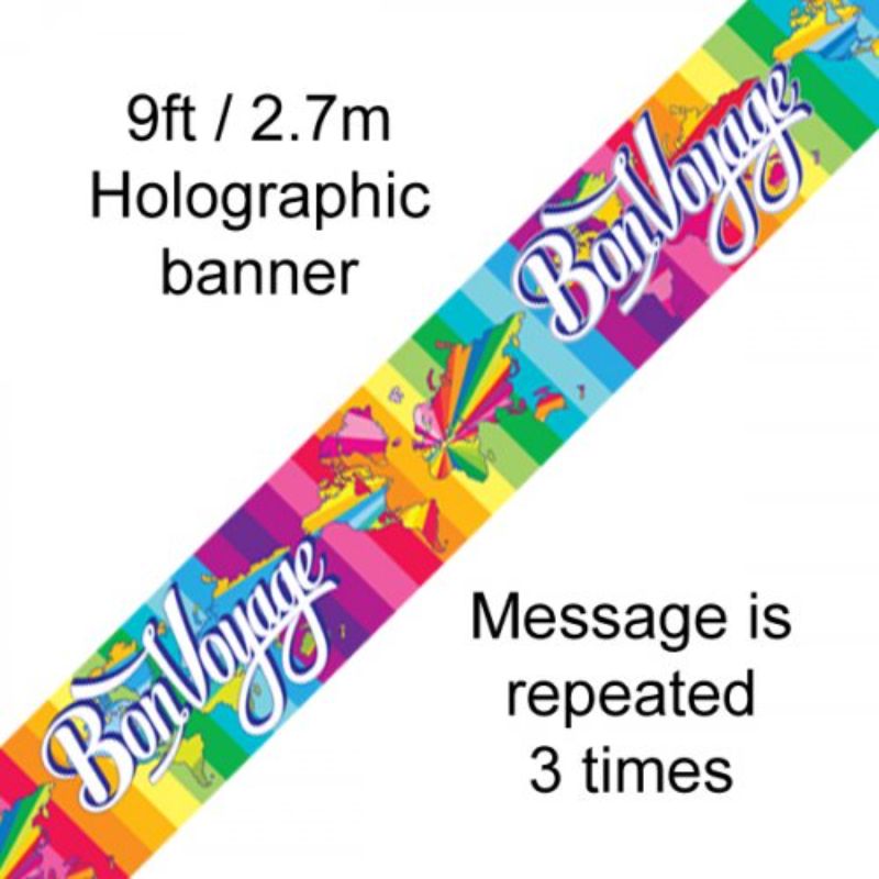 Bon Voyage Holographic Banner - 2.7m