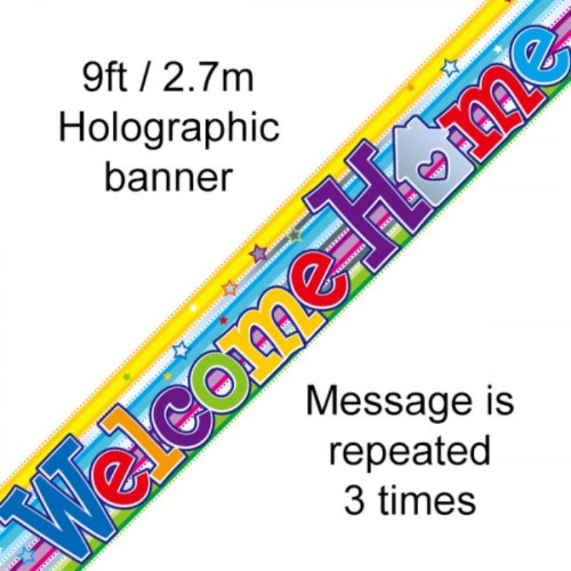 Welcome Home Swirl Holographic Banner - 2.7m