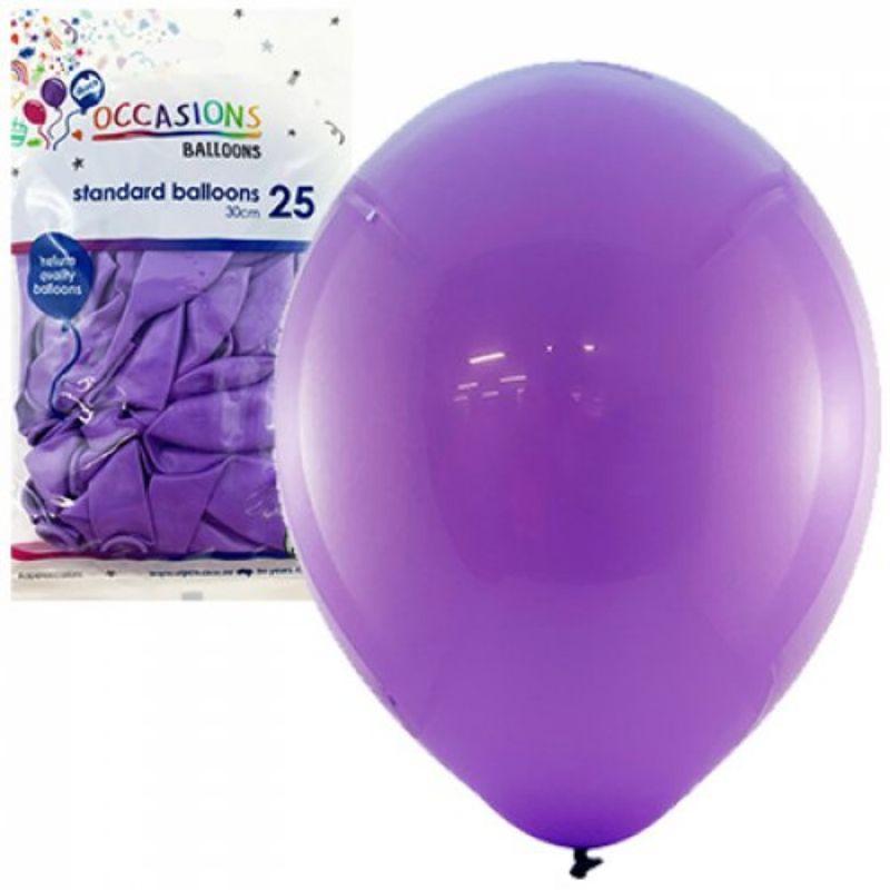 25 Pack Lavender Latex Balloons - 30cm
