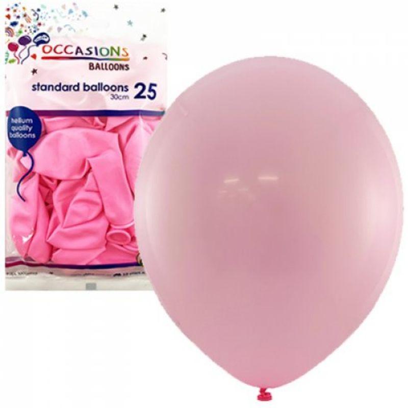 25 Pack Light Pink Latex Balloons - 30cm