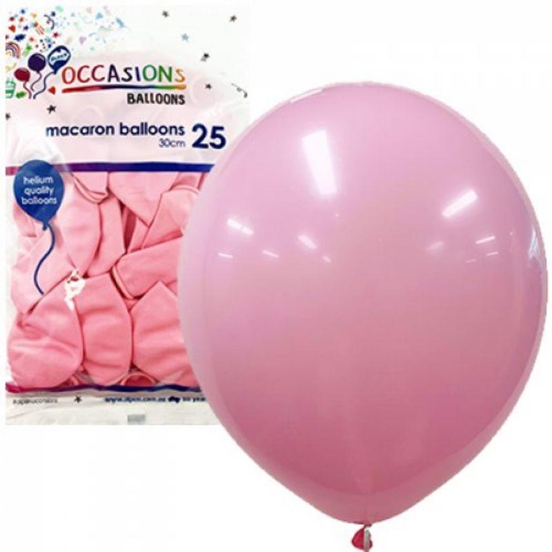25 Pack Macaron Light Pink Latex Balloons - 30cm