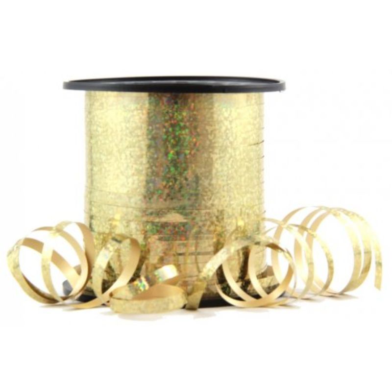 Gold Holographic Curling Ribbon - 225m