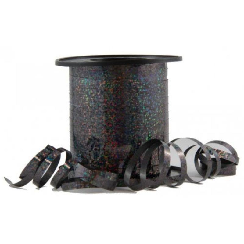 Holographic Black Curling Ribbon - 225m - The Base Warehouse