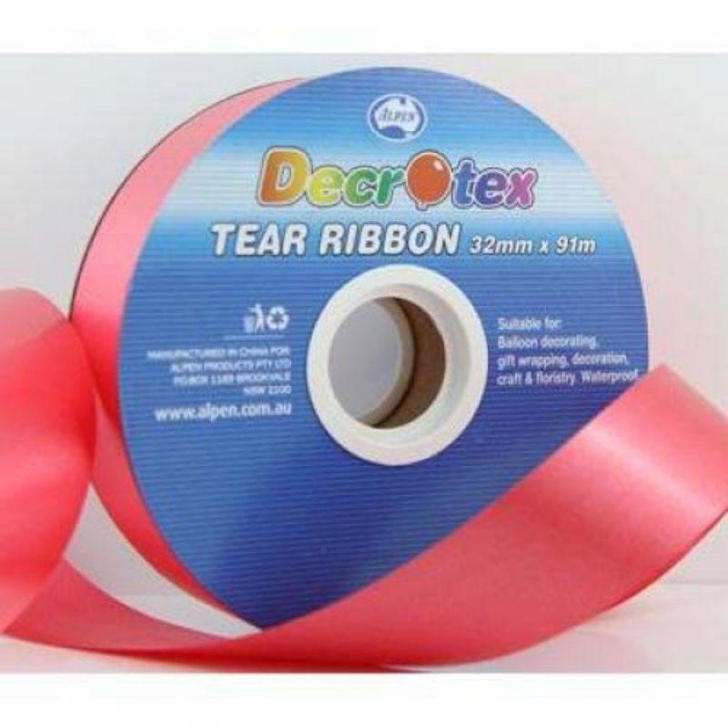 Red Tear Ribbon - 91m x 32mm
