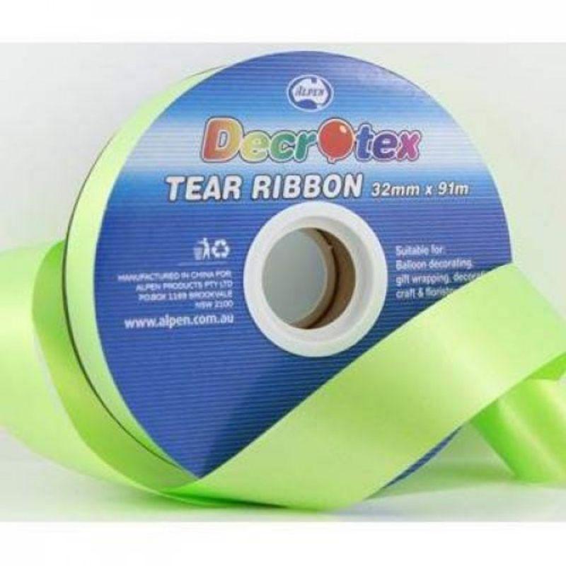 Lime Tear Ribbon - 91m x 32mm