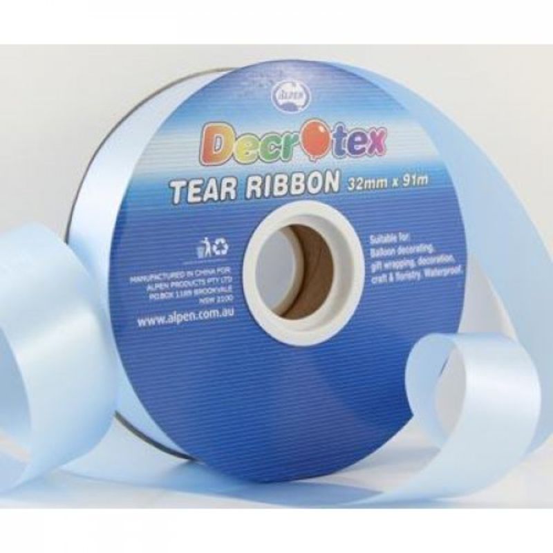 Light Blue Tear Ribbon - 91m