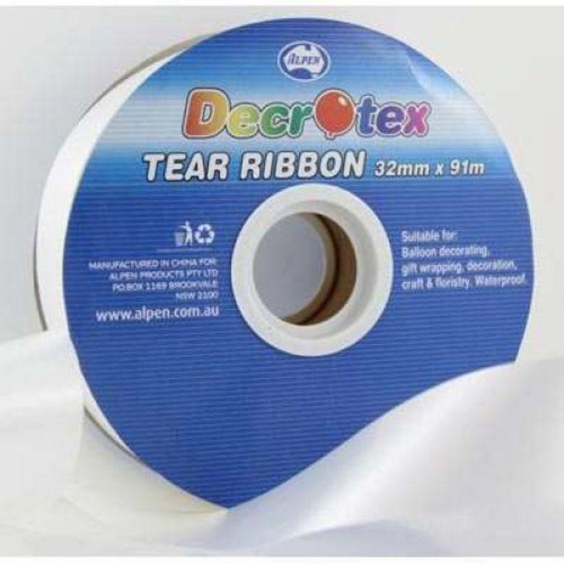 White Tear Ribbon - 91m x 32mm