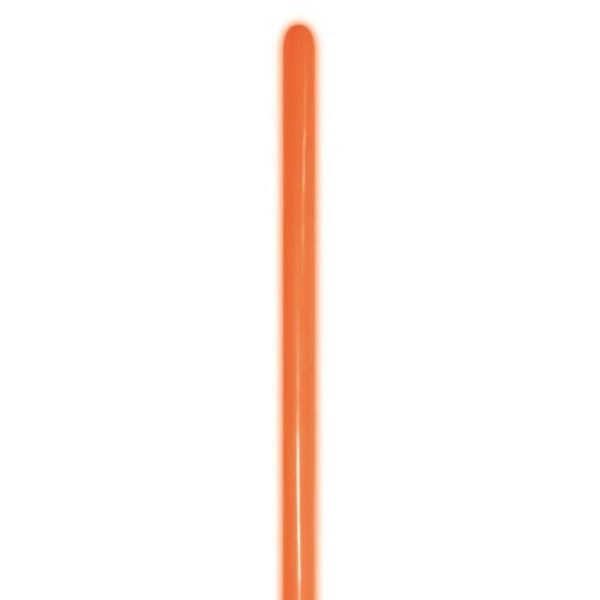 50 Pack 260s Neon Orange Latex Modelling Balloon - 5cm x 152cm