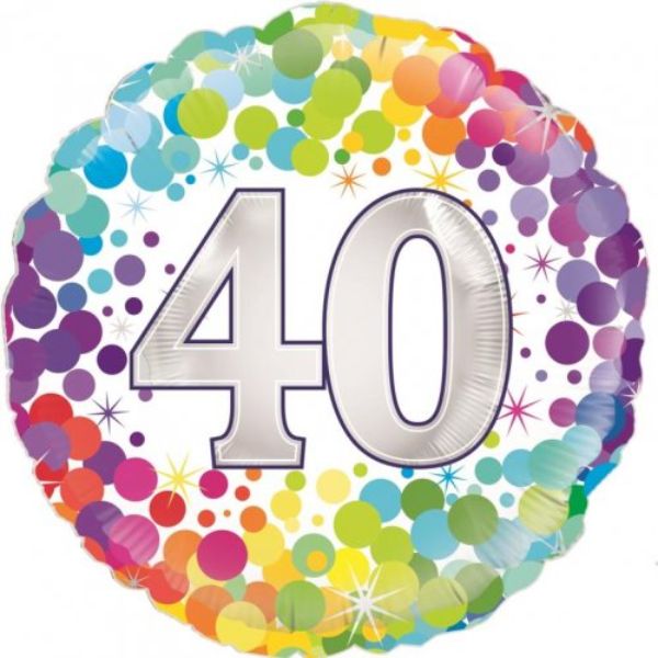 Colourful Confetti 40 Round Foil Balloon - 45cm