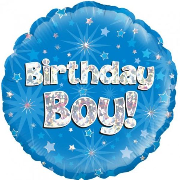 Birthday Boy Blue Round Foil Balloon - 46cm