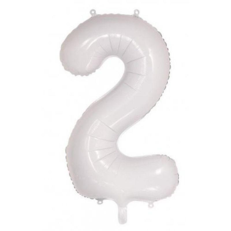 White #2 Foil Balloon - 86cm