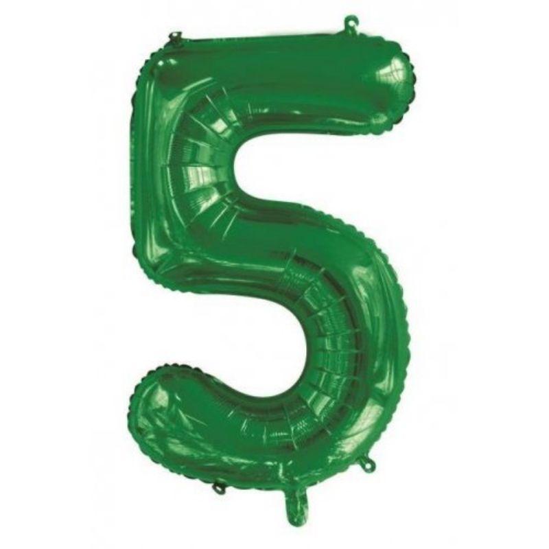 Green #5 Foil Balloon - 86cm