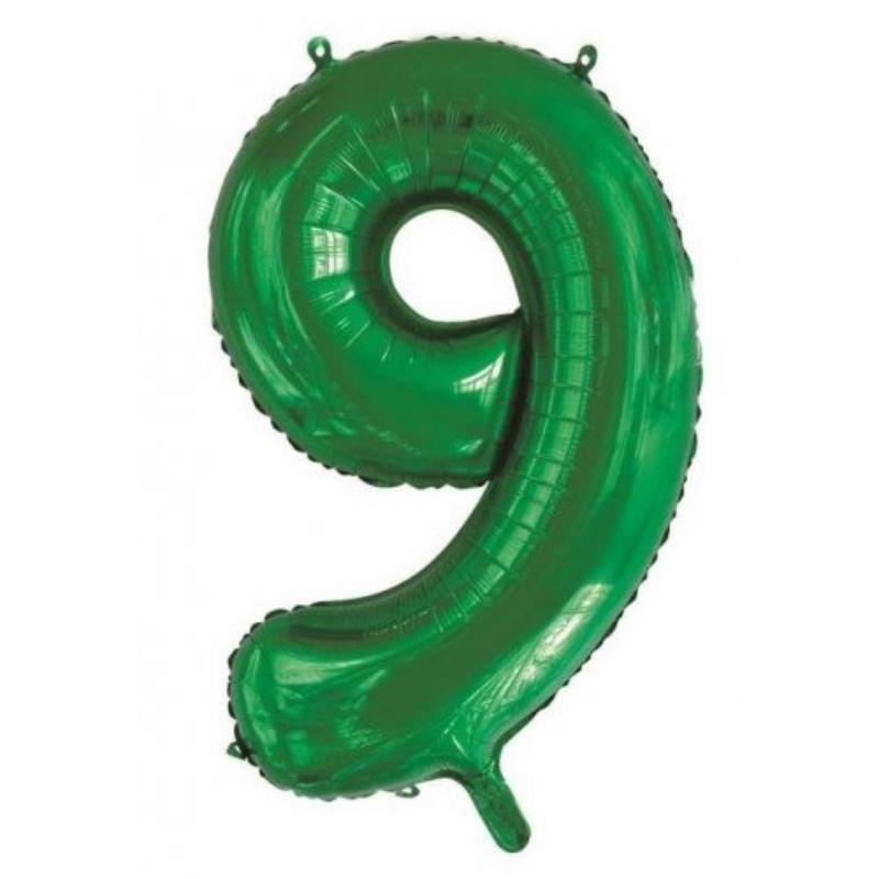 Green #9 Foil Balloon - 86cm