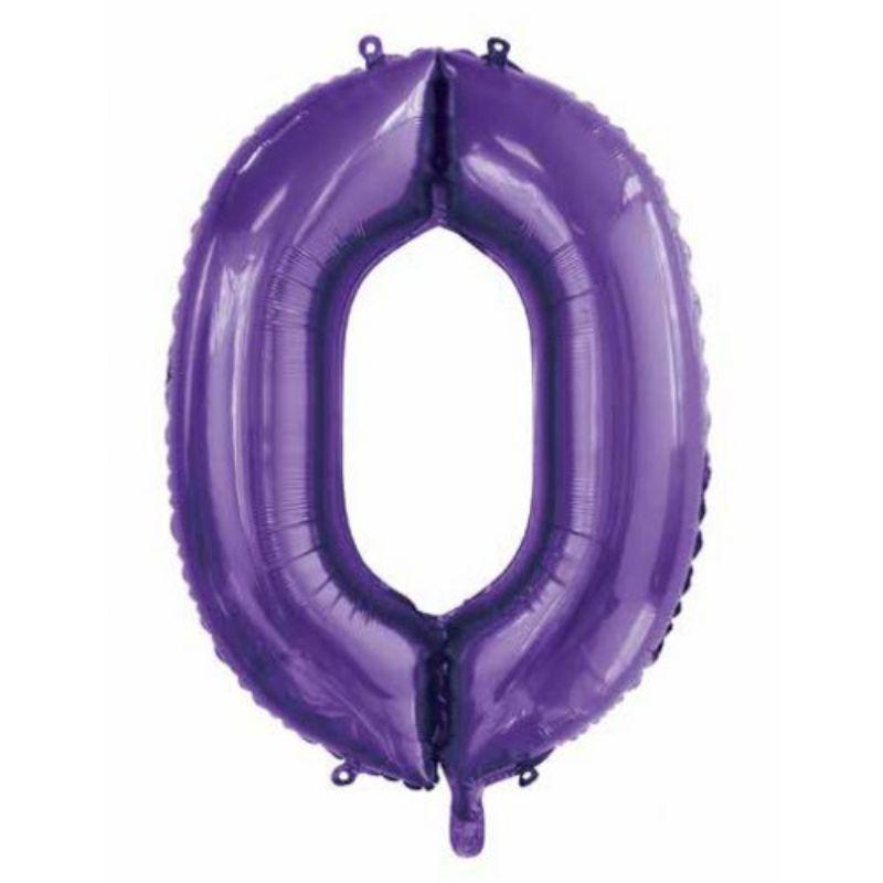 Purple #0 Foil Balloon - 86cm