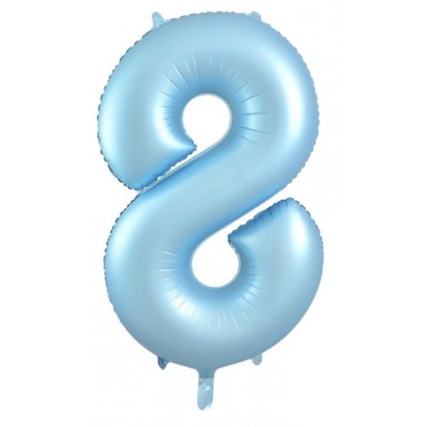 Matt Pastel Blue #8 Decrotex Foil Balloon - 86.36cm