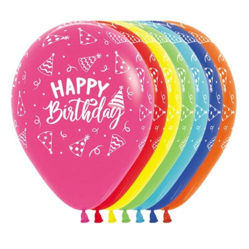 Happy Birthday Hats Sempertex Balloon - 30cm