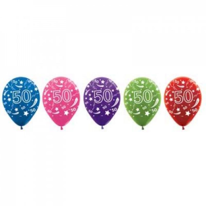 Metallic Latex 50 Birthday Balloon - 30cm