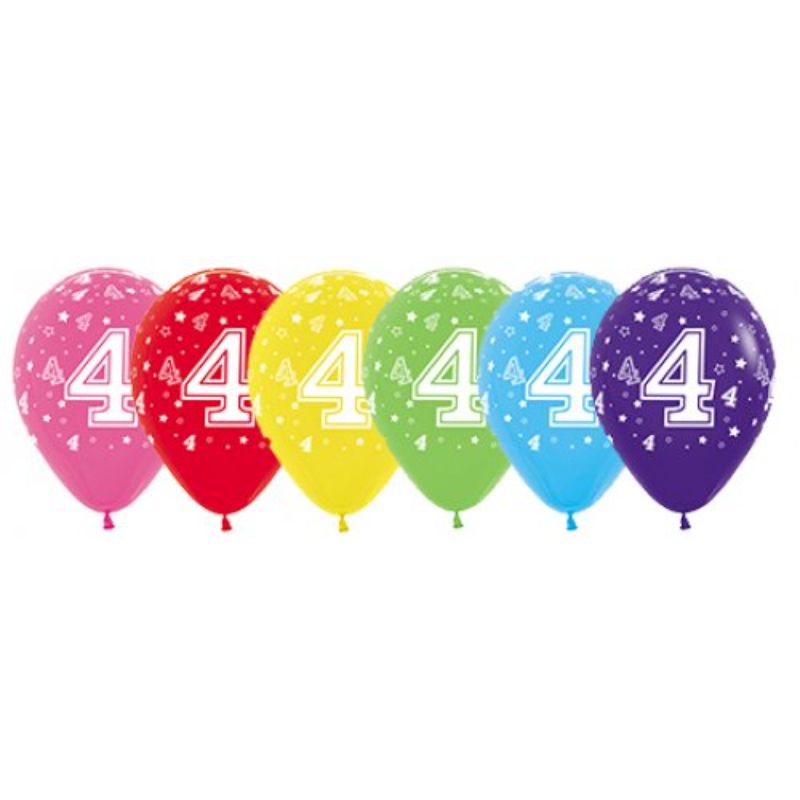 Fashion Assorted Sempertex Printed 4 Latex Balloon - 30cm