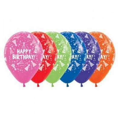 Happy Birthday Hats Latex Balloon - 30cm - The Base Warehouse