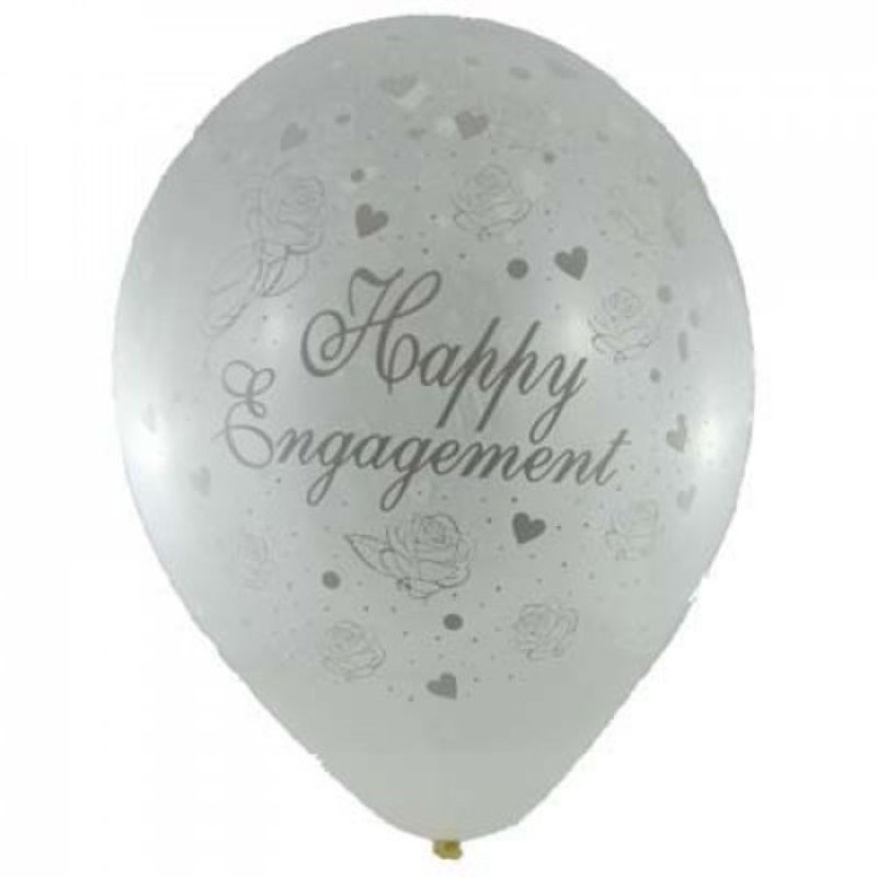 Crystal Clear Happy Engagement Print Latex Balloon - 30cm