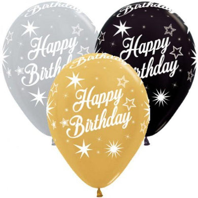 Happy Birthday Sparkles Latex Balloon - 30cm - The Base Warehouse
