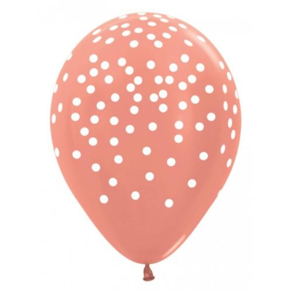 Confetti Metallic Rose Gold Latex Balloon - 30cm