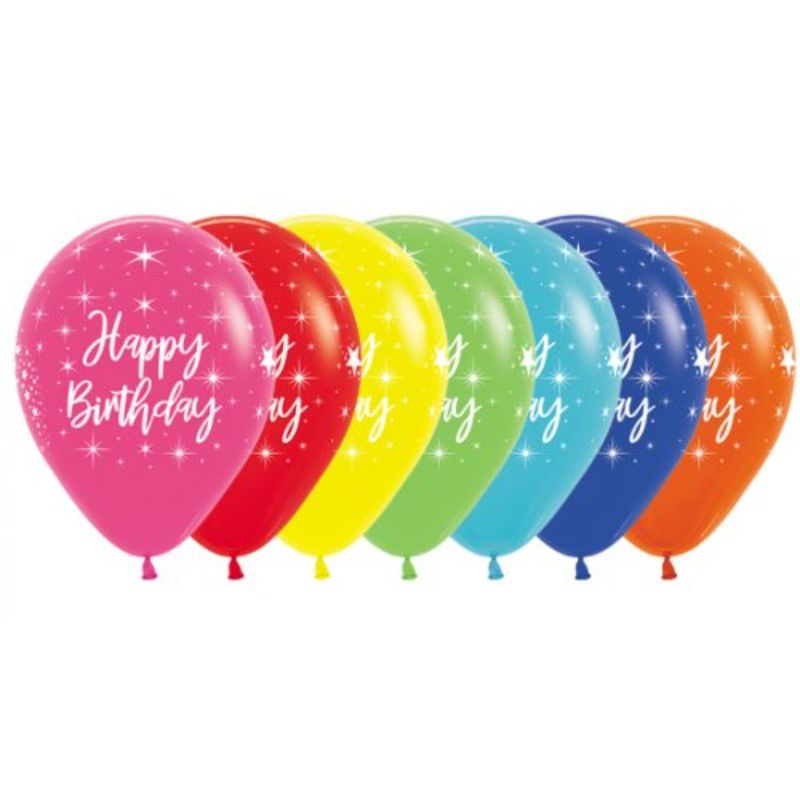 Fashion Radiant Happy Birthday Latex Balloon - 30cm