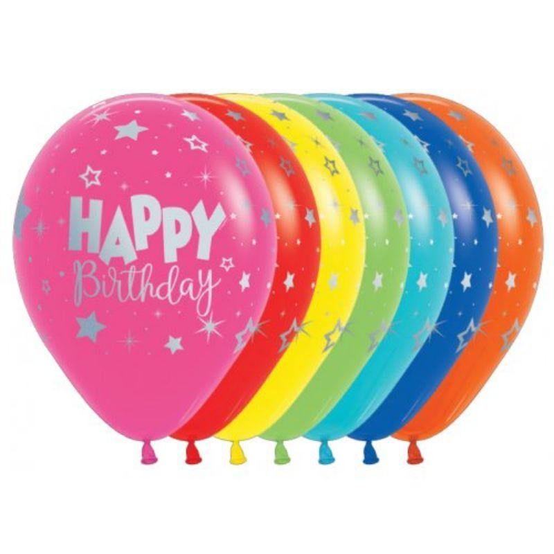 Happy Birthday Fantasy Fashion Latex Balloon - 30cm - The Base Warehouse