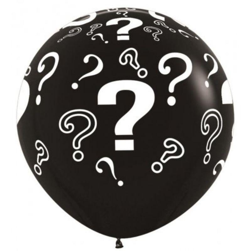 Fashion Black Question Marks Latex Balloon - 90cm - The Base Warehouse