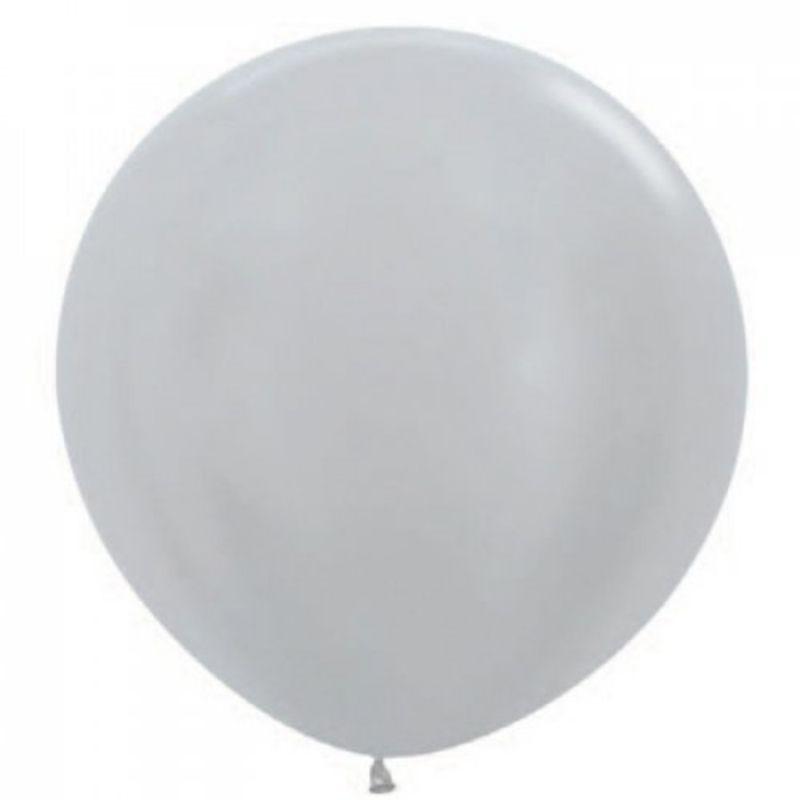 3 Pack Satin Silver Sempertex Balloons - 90cm