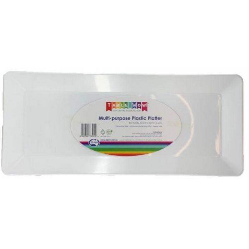White Rectangle Platter - 46.5cm x 20cm x 2.5cm - The Base Warehouse