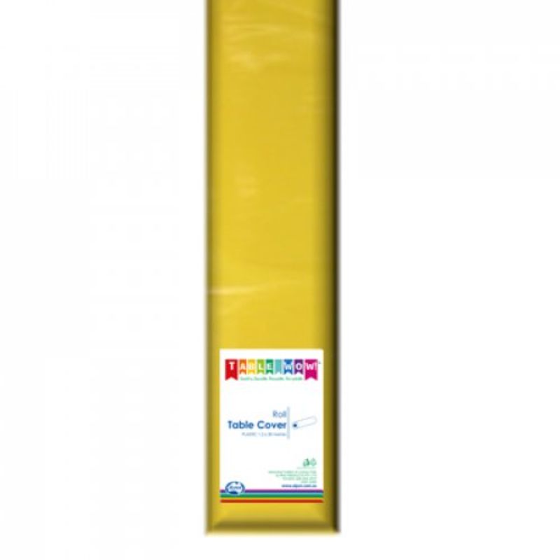 Yellow Plastic Roll Table Cover - 1.2m x 30m